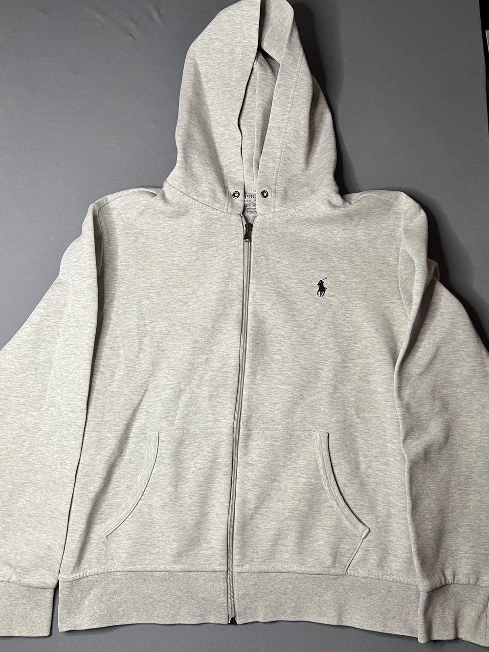 Polo by Ralph Lauren Heather Gray Zip-Up Hooded Sweatshirt